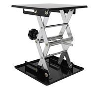 Smandy Laboratory Jack, Adjustable Height Lifting Platform 20x20cm, with Rotating Handwheel for Physical Biological Experiments, Stainless Steel Scissor Stand