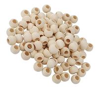 Smandy Large Hole Wooden Beads, 10mm Large Hole Natural Unfinished Round Beads for DIY Jewelry Making, Crafts, Bracelets, Necklaces