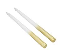 Smandy LED Taper Candles, Soft and Romantic Battery Powered Candlesticks with Flickering Mystical/Fantasy for Wedding Home Table Decoration (Half Spray Gold)