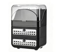 Smandy Makeup Organizer, Makeup Organizers Desktop Vanity Storage Box with Transparent Cover Drawer for Cosmetics Skincare Countertop Black Organizer, 10.63x7.09x15.35in Plastic (3 Tires)