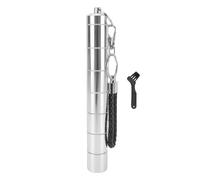 Smandy Metal Storage Tube Keychain, Small Aluminum Alloy 7 Compartment Water Proof Portable Case for Outdoor Travel (Silver)