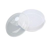Smandy Microwave Steamer Plastic Steamers Microwave Safe Container with Transparent Ventilated Cover and Side Handles for Home Kitchen Cooking (Medium Single Layer)