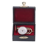 Smandy Miniature Tuba Model, Brass Gold Plated Dollhouse Accessories Home Office Decor Desk Shelf Car Display Romantic Ambience with Plinth for Christmas Gifts