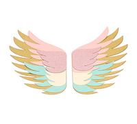 Smandy Multi-Layer Colorful Cake Wing Decoration Props Unique Cake Topper Insert for Wedding Birthday Party Baby Shower Anniversary with Shining Paperboard (Style 3)