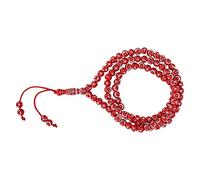Smandy Muslim Rosary Beads Islamic Prayer Beads Tasbih 99 Engraved Moon Star Resin with Mihrab Separators for Prayer Counting Gift (Red)