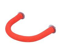 Smandy Natural Quartz Sand Wood Bird Perch Cage Toy for Pet Perch Stand with Screw for Beak Grinding Exercise Play Climb (Red)