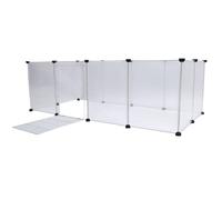 Smandy Pet Fence Adjustable Pet Fence, Easy Assembly Translucent Plastic Cat Dog Enclosure for Indoor Outdoor Exercise Dog Doors And Furniture (12 Pieces S(25cm/9.8in Length, US Valve))