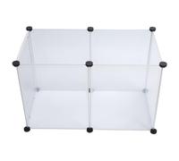 Smandy Pet Fence Adjustable Pet Fence, Easy Assembly Translucent Plastic Cat Dog Enclosure for Indoor Outdoor Exercise Dog Doors And Furniture (6 Pieces S(25cm/9.8in Length, US Valve))