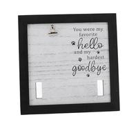 Smandy Pet Memorial Picture Frame Wooden Dog Collar Memorial Frame with Collar Placement Tabletop Stand Fits Various Photo Sizes for Dog Cat Lovers Home Desktop