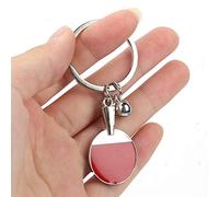 Smandy PingPong Ball Keychain, Metal Table Tennis Racket Key Ring with Clamp/Holder for Sports Fans and Collectors