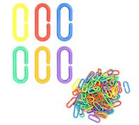 Smandy Plastic Chain Links, Colorful C Clamp/Holder DIY Chain Bird Toy for Climbing Chewing Play for Parrots and Small Pets
