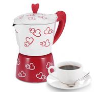 Smandy Portable Hand Coffee Grinder, Aluminum Manual Coffee Maker, Easy to Use for Home or Office Brewing (Large red heart)