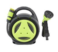 Smandy Portable Retractable Garden Hose Reel with Effortless Rewind System, 39.4ft Lock Any Length, for Outside Watering