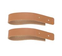 Smandy PU Leather Curtain Brackets, Bohemian Style Wall Mounted Rod Holders with Adjustable Straps for Bathroom Kitchen Windows Installation (Brown)