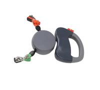 Smandy Retractable Dog Rope, Durable Material, Dual Leash for Two Dogs, 3 Meters Length for Easy Walking (grey)