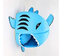 Smandy Shaped Cat Bed Cat Cave House Removable Washable Soft Plush Pet Bed with Non-Slip Bottom for Small Medium Cats Kittens (Blue)