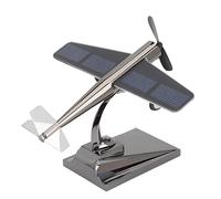 Smandy Solar Airplane Model Solar Powered Aircraft Plane with Rotating Propellers and Stable Base for Car Dashboard Office Desk