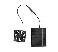 Smandy Solar Powered Ventilation Fan 2W 6V Exhaust Fan with Double Metal Protective Net for Greenhouse Shed Chicken Coop Pet House Window Ventilation