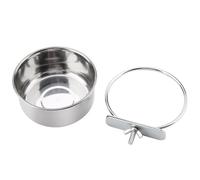 Smandy Stainless Steel Bird Feeder Cups for Parrots, Easy to Clean, Bite Resistant, Adjustable Size Water Bowl for Small Animals (M)