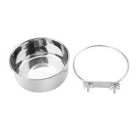 Smandy Stainless Steel Bird Feeder Cups for Parrots, Easy to Clean, Bite Resistant, Adjustable Size Water Bowl for Small Animals (L)