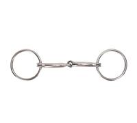 Smandy Stainless Steel Double Ring Snaffle Bit, Jointed Mouthpiece Western Horse Riding Training