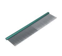 Smandy Stainless Steel Pet Comb, Ergonomic Non-Slip Handle, Rounded Teeth for Dog and Cat Grooming, Ideal for Long and Short Haired Breeds (Green 13cm/5.1in)