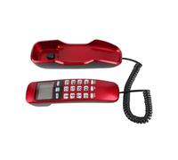 Smandy Wall Mount Landline Telephone, Corded Phone with LCD Caller ID DTMF FSK Dual System, 38 Incoming Memories and Call Back Function for Home Office Seniors (Red)