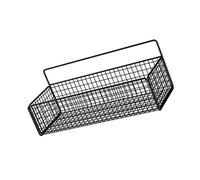 Smandy Wall Mount Storage Basket Vintage Wall Hanging Basket Rustic Iron No Nails Easy Install Sturdy for Bathroom Kitchen Bedroom (Black)