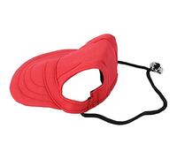 Smandy Wide Brim Dog Baseball Hat with Ear Holes and Adjustable Chin Strap, Sun Protection Pet Cap for Outdoor Activities Summer (L)