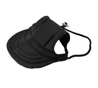 Smandy Wide Brim Dog Baseball Hat with Ear Holes and Adjustable Chin Strap, Sun Protection Pet Cap for Outdoor Activities Summer (L)