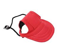 Smandy Wide Brim Dog Baseball Hat with Ear Holes and Adjustable Chin Strap, Sun Protection Pet Cap for Outdoor Activities Summer (S)
