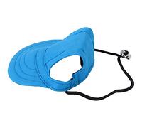 Smandy Wide Brim Dog Baseball Hat with Ear Holes and Adjustable Chin Strap, Sun Protection Pet Cap for Outdoor Activities Summer (S)