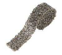 Smandye Diamante Rhinestone Mesh Wrap Roll, 1yard Length 1.2inch Width, Gray, for Wedding Cakes, Birthday Decorations, Baby Shower Events, Arts and Crafts Projects DIY Decor