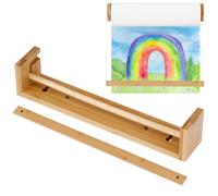 SMAODSGN 12 Inch 1 Pieces Easel Paper Roll Holder Wall Mount Kraft Paper Roll Holder Wooden Hanging Paper Roll Dispenser for Kitchen DIY Room Office School Business Grocery Lists Art Projects