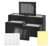 SMAODSGN 50 Pcs Gift Boxes for Wax Melts Plastic Mold With Box Wax Melt Boxes Crystal Clear Wax Melt Molds Wax Melts Containers For Wax Cubes Wax Tarts Wax Block (12 cavity, black)