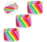 SMAODSGN Rave Multi-layer Bracelets Stretch Rainbow Bracelets Multi Color Beaded Wrap Kandi Cuff Rave Accessories Jewelry Music Party Favor for Women Friends EDM Party Music Festival, Adjustable