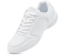 Smapavic White Cheerleader Shoes for Young Girls Athletic Dance Shoes Tennis Competition Sports Training, White 2501, 4 UK