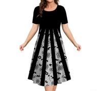 Smarbettiy Polyester Floral for midi Dress for Women Short Sleeve Polyester | polyester fabric, lightweight feel, easy care, wrinkle resistant, vibrant colors