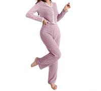 Smarbettiy Printed Two Piece Lounge Set for Women Spring Summer | Soft polyester fabric, lace patchwork detail, printed pattern, moderate elasticity, comfortable fit