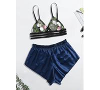 Smarbettiy Women's Lace Camisole Pajama Set Shorts Summer | Delicate lace trim, breathable polyester, regular for fit, ideal for summer nights, home relaxation