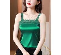 Smarbettiy Women's Lace Camisole Vest Solid Color Summer for top Women's | Delicate lace trim, solid color design, soft polyester, medium stretch, ideal for summer heat