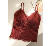 Smarbettiy Women's Lace Camisole Vest with Chest Pad M-L-XL | Built-in chest pad, delicate lace trim, for slim fit design, regular length, for versatile styling