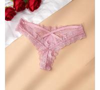 Smarbettiy Women's Low-Waist Lace Triangle Underwear Breathable | Polyester material, cross-strap detail, regular length, pure color options, summer ready