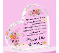 SMARGO 16th Birthday Gifts for Girls, Her Daughter, Niece, and Friends, 16-Year-Old Present Ideas, Happy 16th Birthday Keepsake Plaque