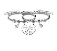 SMARGO 2 Pcs Weirdo 1 Weirdo 2 Charm Best Friend Bracelets Gifts For Girls Women Birthday Christmas Graduation Friendship Jewellery
