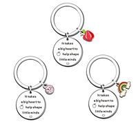 SMARGO 3 PCS Teacher Keyring for Women Men - Appreciation Thank You Gifts for Graduation, Birthday, Christmas, Retirement - PE, Preschool, Daycare, Special Education