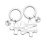 SMARGO Anniversary Keyring for Boyfriend Girlfriend Couple Keychain Set for Him Her Long Distance Relationship Gifts His and Hers Gift Going Away Present for Couple Valentines Present for Husband