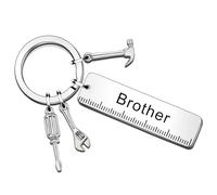 SMARGO Brother Keyring Gifts Sister Brother Christmas Birthday Gift for Brother Friendship Keychain for Men from Sister Family Keychain Gift for Brother in Law Wedding Gift Brother Keyring