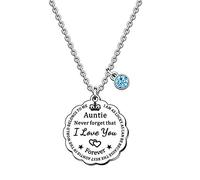 SMARGO Charm Best Auntie Necklace Gifts From Niece Nephew Appreciation Aunty Birthday Christmas Xmas Jewellery Presents I Am As Lucky As Can Be The Best Auntie In The World Belongs To Me