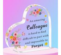 SMARGO Colleague Leaving Gifts for Women Work Bestie Birthday Acrylic Decoration Plaque, Farewell Going Away Goodbye Gifts for Coworker